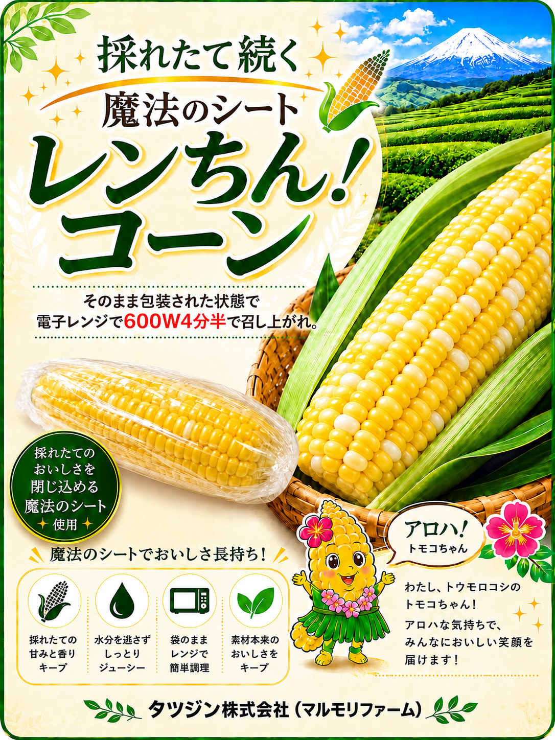 レンちん！コーン「甘々娘or甘太郎」4~6本入り　お中元用　小箱